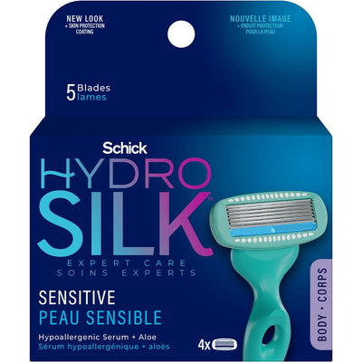Schick Hydro Silk 5 Blades Sensitive Razor Blades - 4 Count