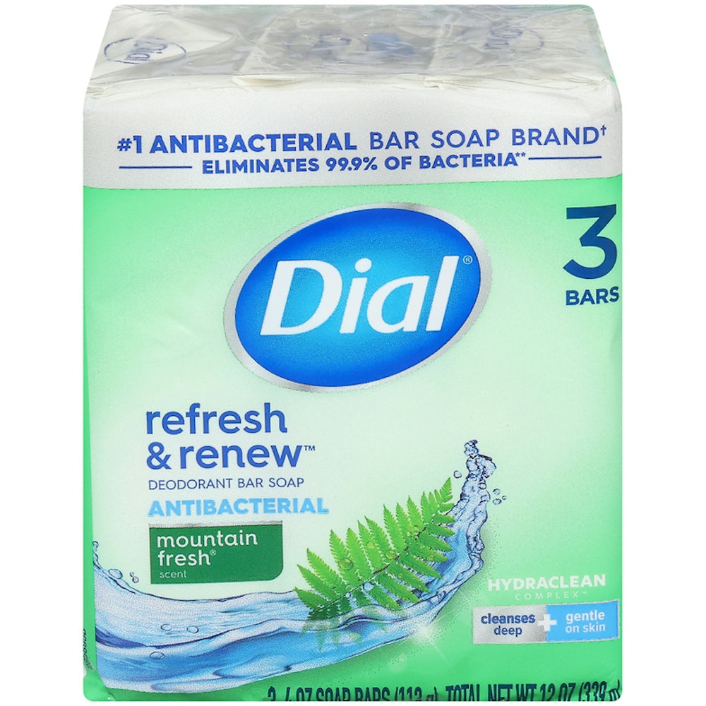 Dial Mountain Fresh Antibacterial Deodorant Bar Soap - 3 Bars