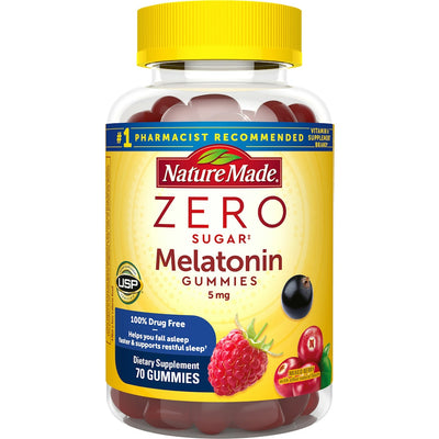 Nature Made Melatonin Gummies, Zero Sugar, 5 Mg, Mixed Berry