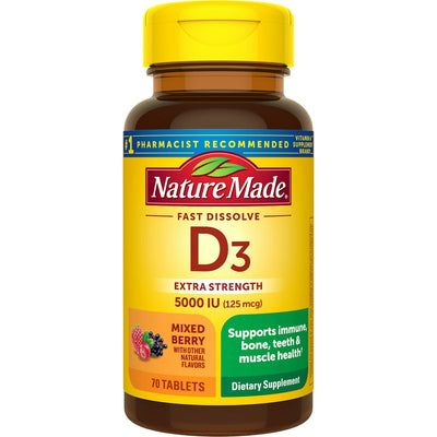 Nature Made Vitamin D3 Fast Dissolve Tablets - Extra Strength 125 Mcg