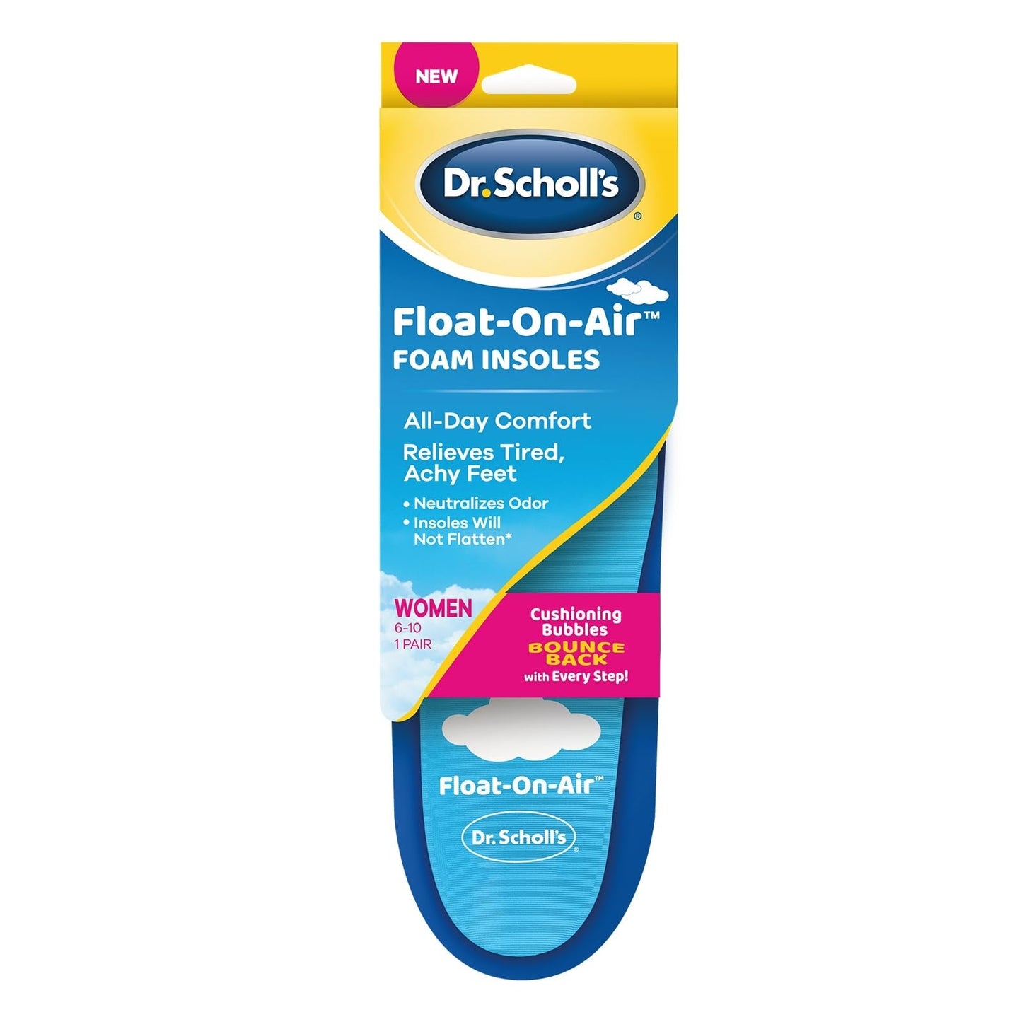 Dr. Scholl's Float-On-Air Comfort Insoles for Women, Size 6-10