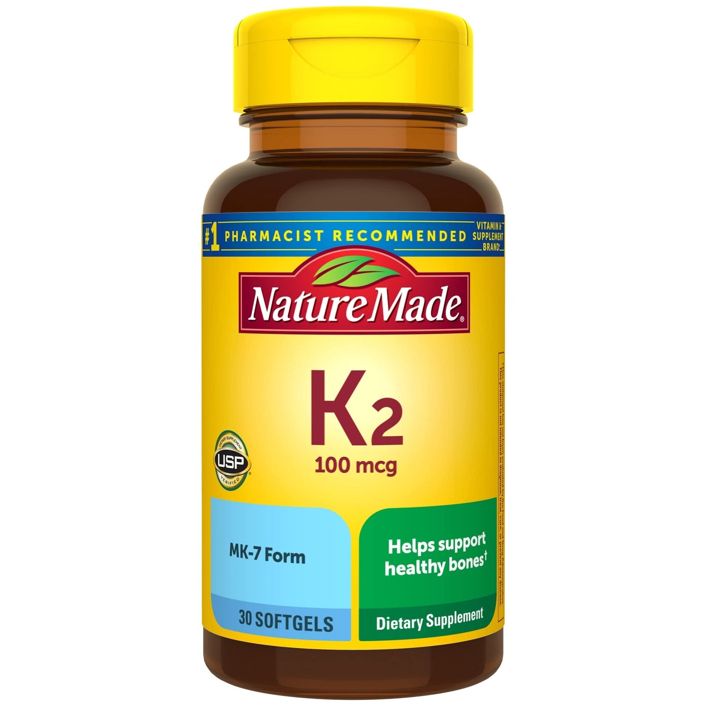 Nature Made Vitamine K2 100 mcg Gélules Molles - 30 Comptes