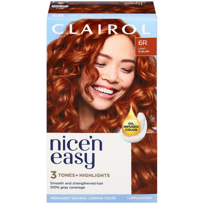 Clairol Nice’n Easy Permanent Hair Color, Light Auburn