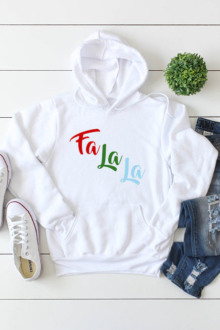 Fa la la Unisex Hoodie - Soft Cotton Blend - Korvel