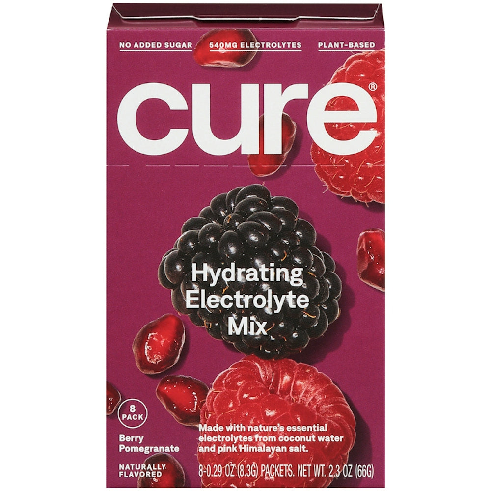 Mélange de boisson électrolytique vegan Cure Hydration - Baie Grenade 8Ct
