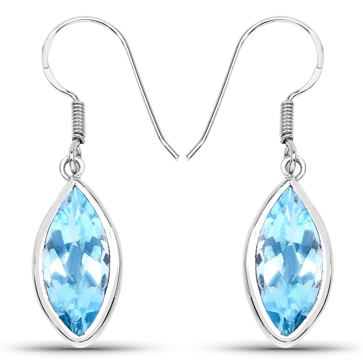Pendientes de plata esterlina con topacio azul genuino de 9.76 quilates