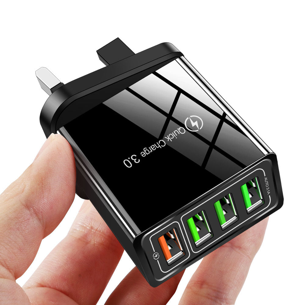 4USB mobile phone charger, multi port USB charging head charger - Korvel