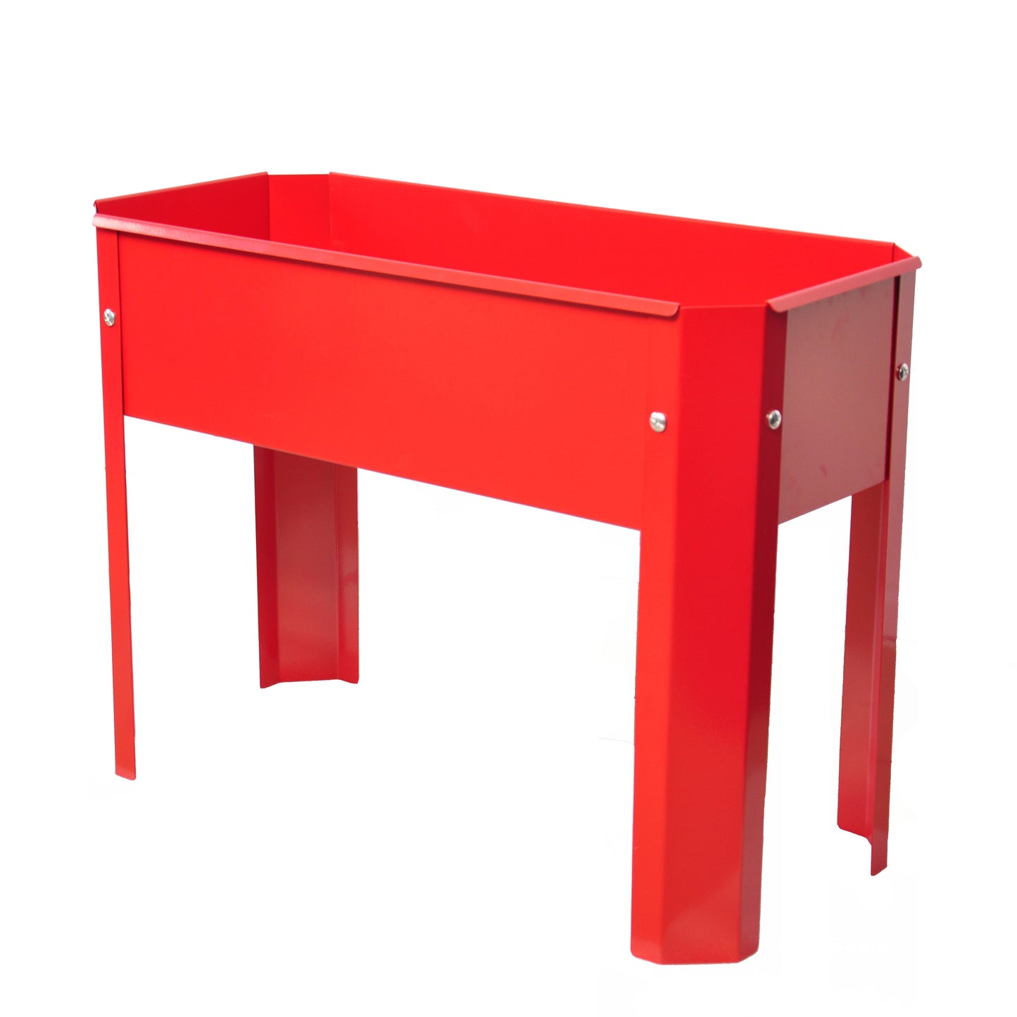 Mini Elevated garden bed, metal elevated outdoor flowerpot box, suitable for backyard and terrace, large flowerpot Red + Steel - Korvel