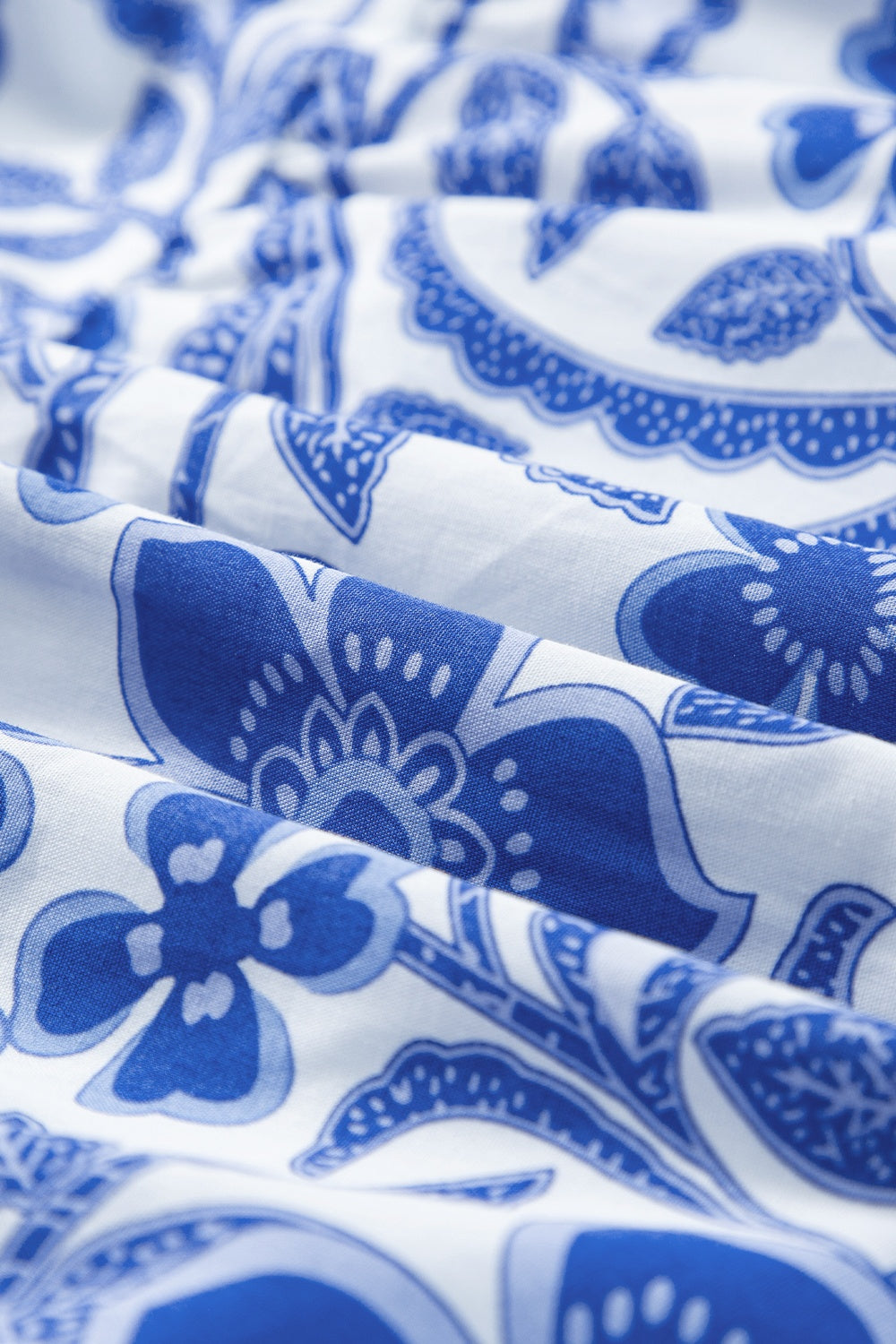 Royal Blue Printed Puff Sleeve Dress - Stylish & Feminine