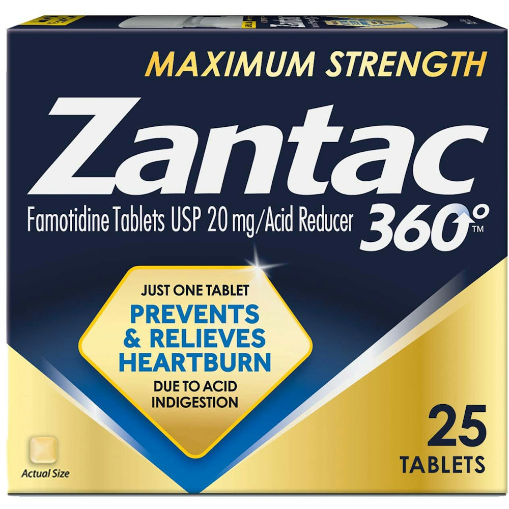 Zantac 360 Max Strength Acid Reducer 20mg - 25 Tablets