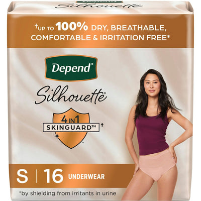 Depend Silhouette Ropa Interior para Incontinencia y Postparto – Pequeña, Rosa