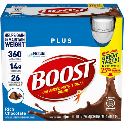 Bebida Nutricional Boost Plus - Chocolate Rico - 8oz/6ct