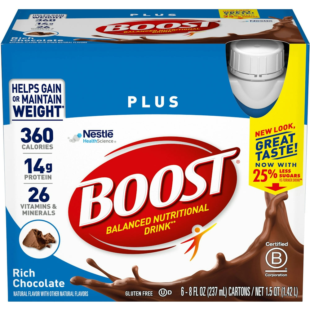 Boost Plus Nutritional Drink - Rich Chocolate - 8oz/6ct