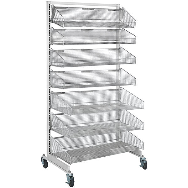 Quantum Storage Systems Chrome Partition Wall System with Hanging Baskets