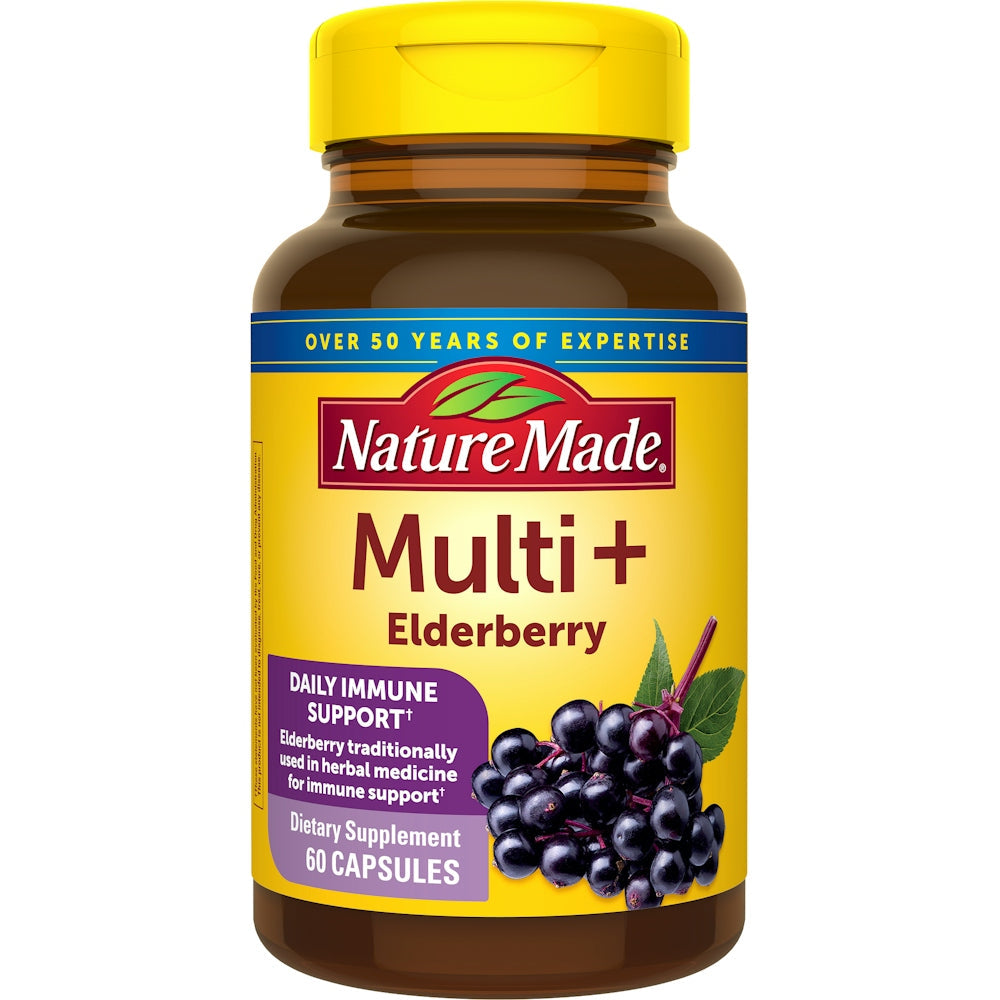 Nature Made Multi + Elderberry Capsules - Premium Multivitamin