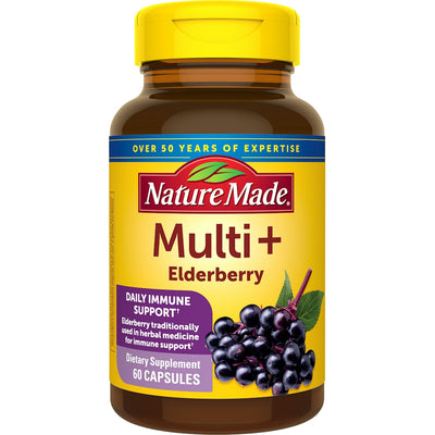 Nature Made Multi + Elderberry Capsules - Premium Multivitamin