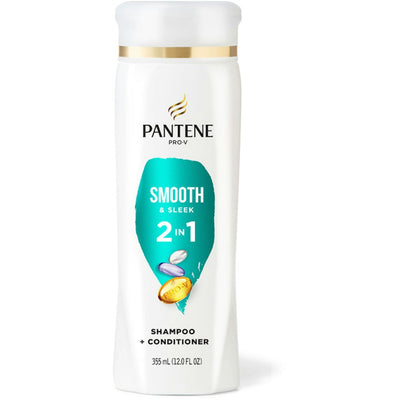 Pantene Smooth & Sleek 2-in-1 Shampoo + Conditioner 12 Fl Oz