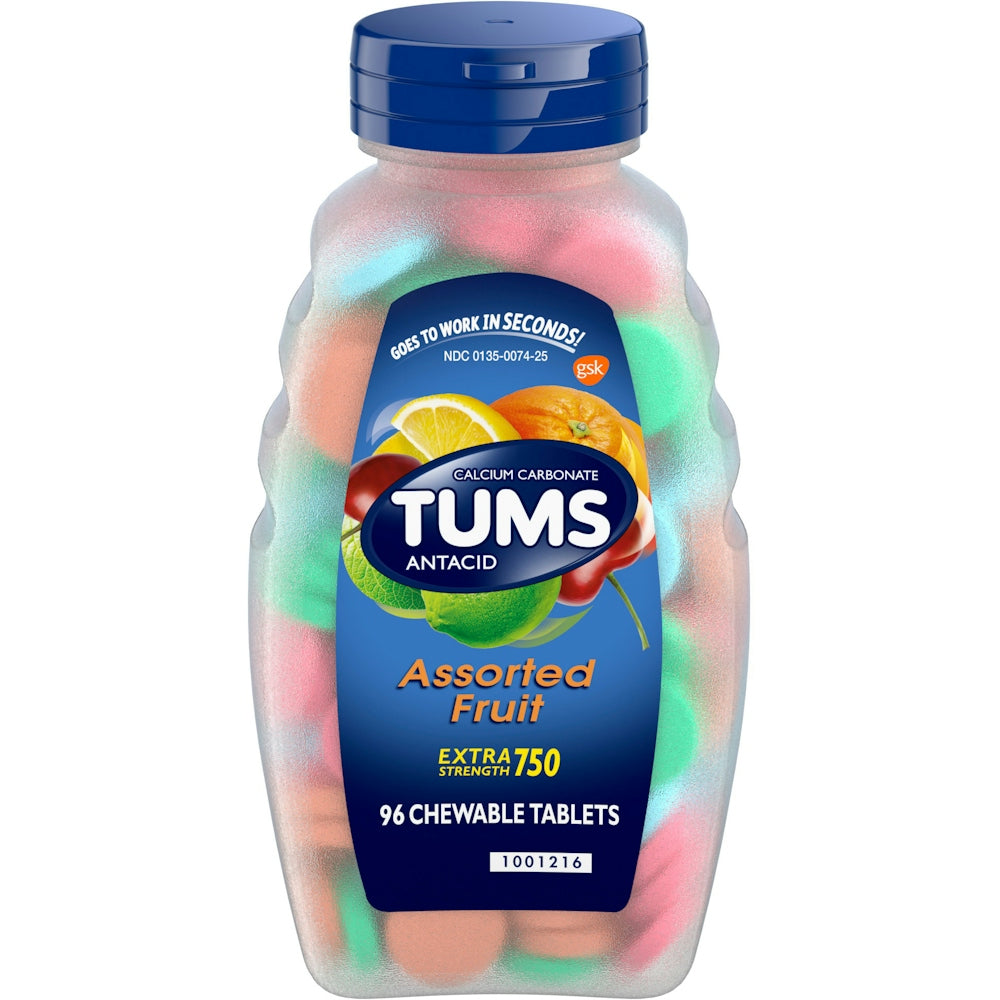 Tums® Extra Strength 750 Tabletas Masticables Antiacidas – Frutas Variadas