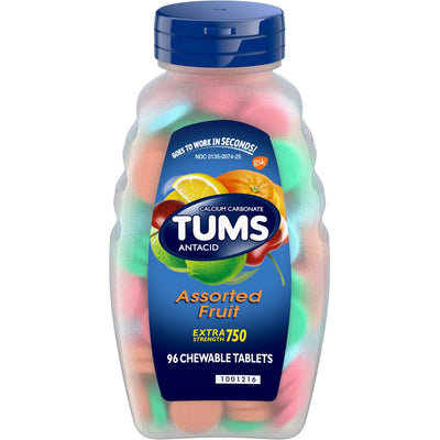 Tums® Extra Strength 750 Comprimés à Mâcher Antiacides – Fruits Assortis