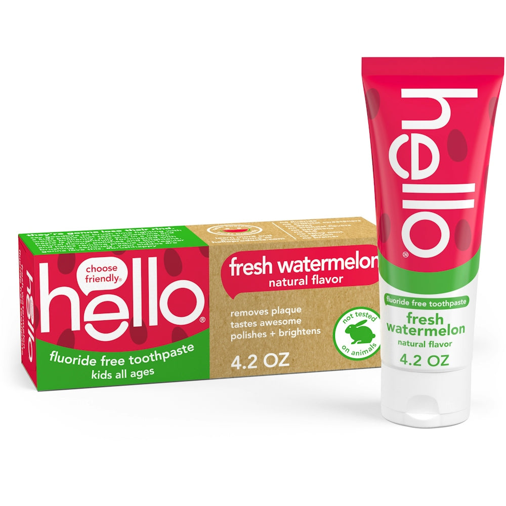 Hello Kids Natural Fluoride Free Toothpaste - Fresh Watermelon