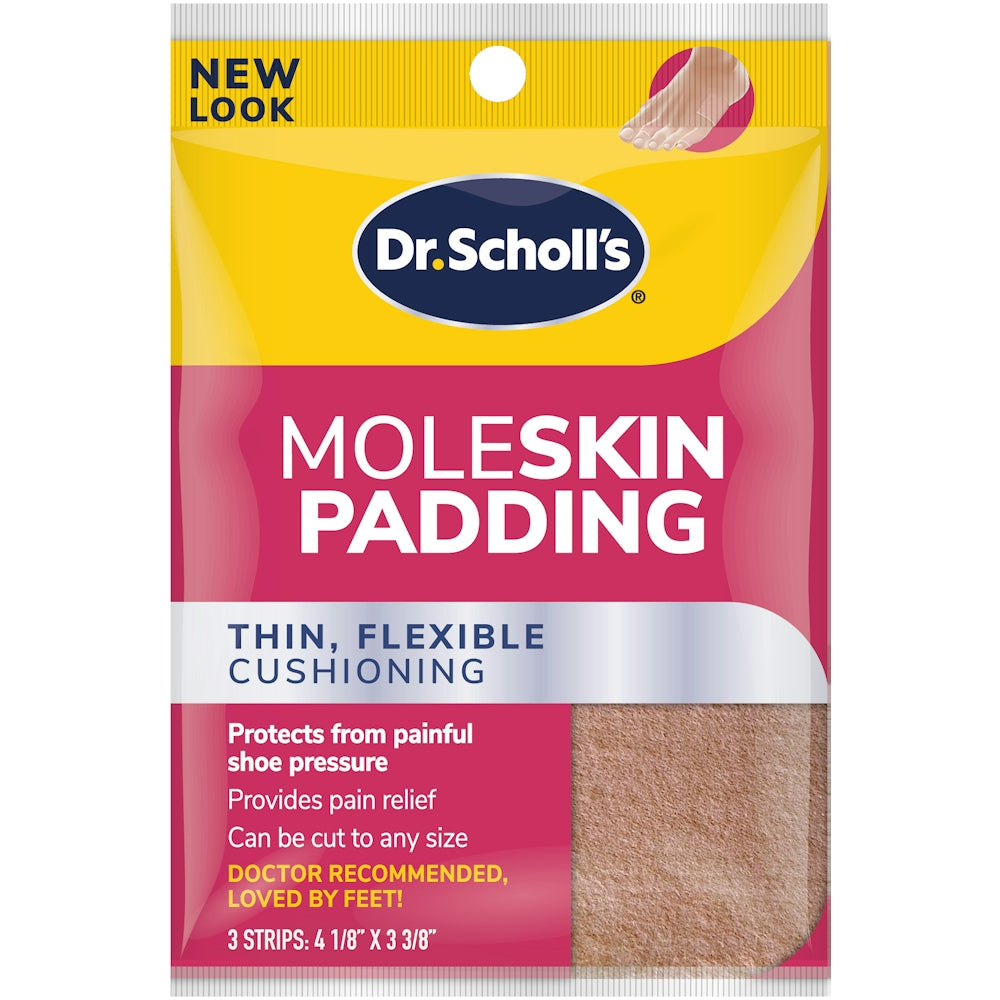Tiras de acolchado Moleskin de Dr. Scholl's - 3 tiras