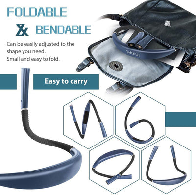 Night reading LED lighting book light USB charging tri color folding double head neck hanging reading light - Korvel