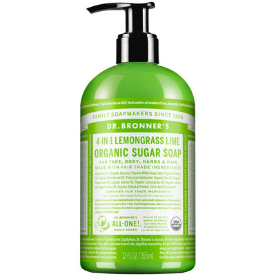 Dr. Bronner's Organic 4-in-1 Pump Soap - Lemongrass Lime, 12 Fl Oz