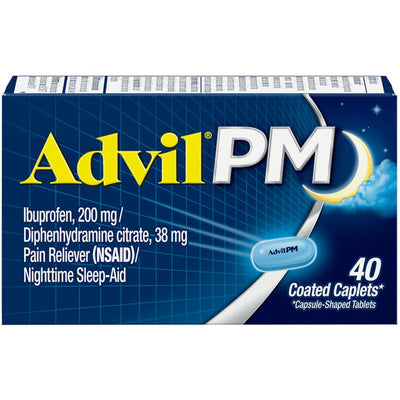 Advil PM Pain Reliever & Nighttime Sleep Aid - 40 Coated Caplets