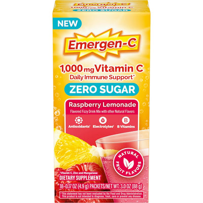 Emergen-C Zero Sugar Immune Support Powder - Raspberry Lemonade