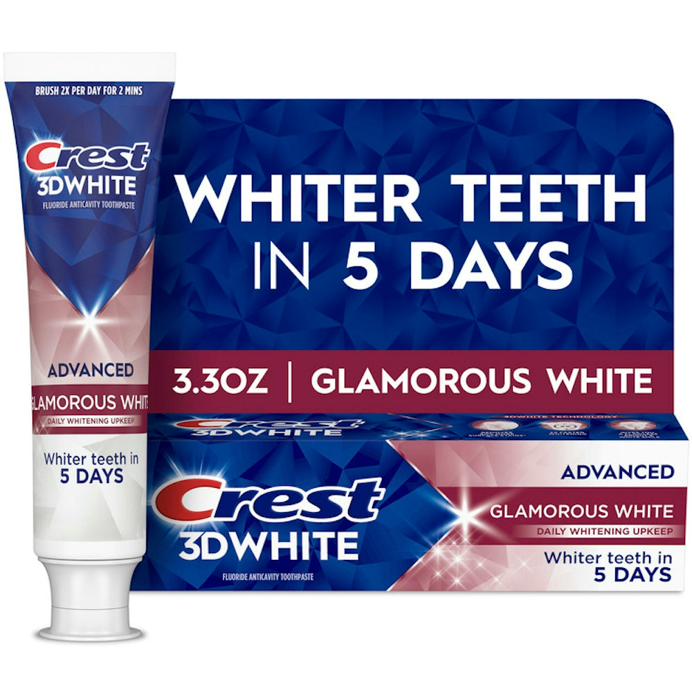 Crest Advanced Glamorous White Fluoride Toothpaste 3.3 Oz