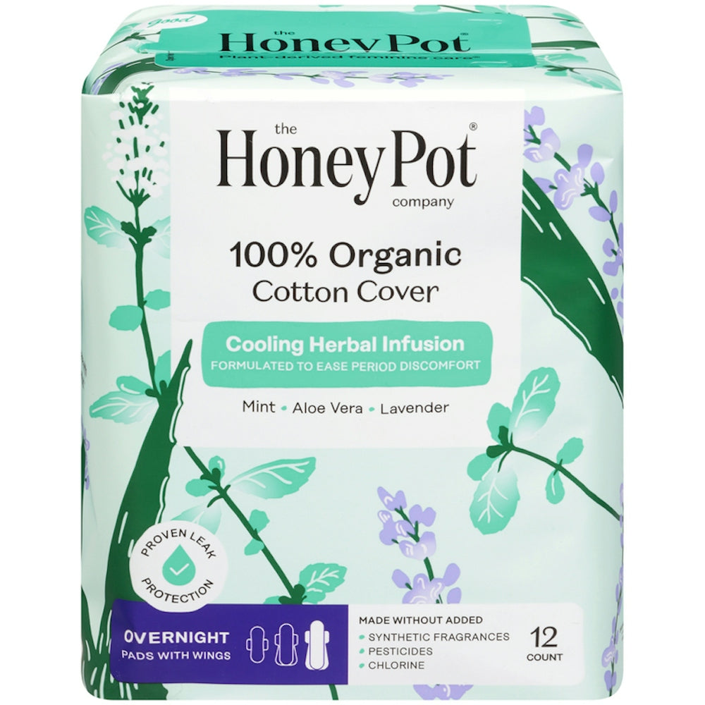 The Honey Pot Company – Compresas de Hierbas Refrigerantes de Algodón Orgánico para la Noche