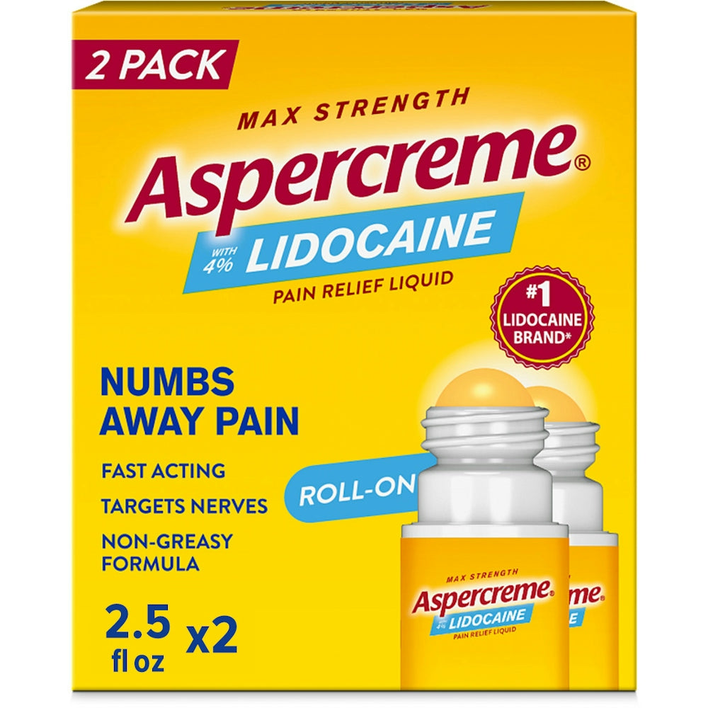 Aspercreme Max Strength Pain Relief Roll-On, Sin Fragancia, 2.5 Fl Oz