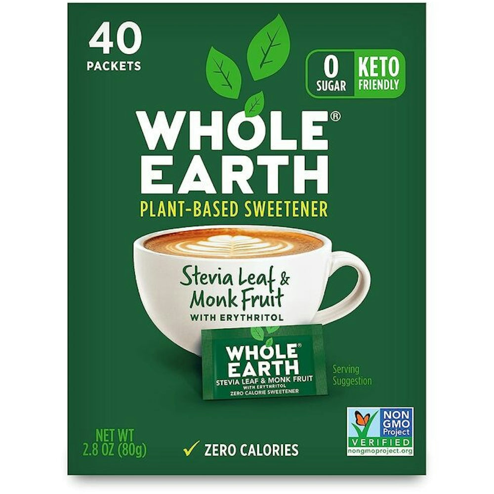 Whole Earth Stevia & Monk Fruit Packets - 40 Count