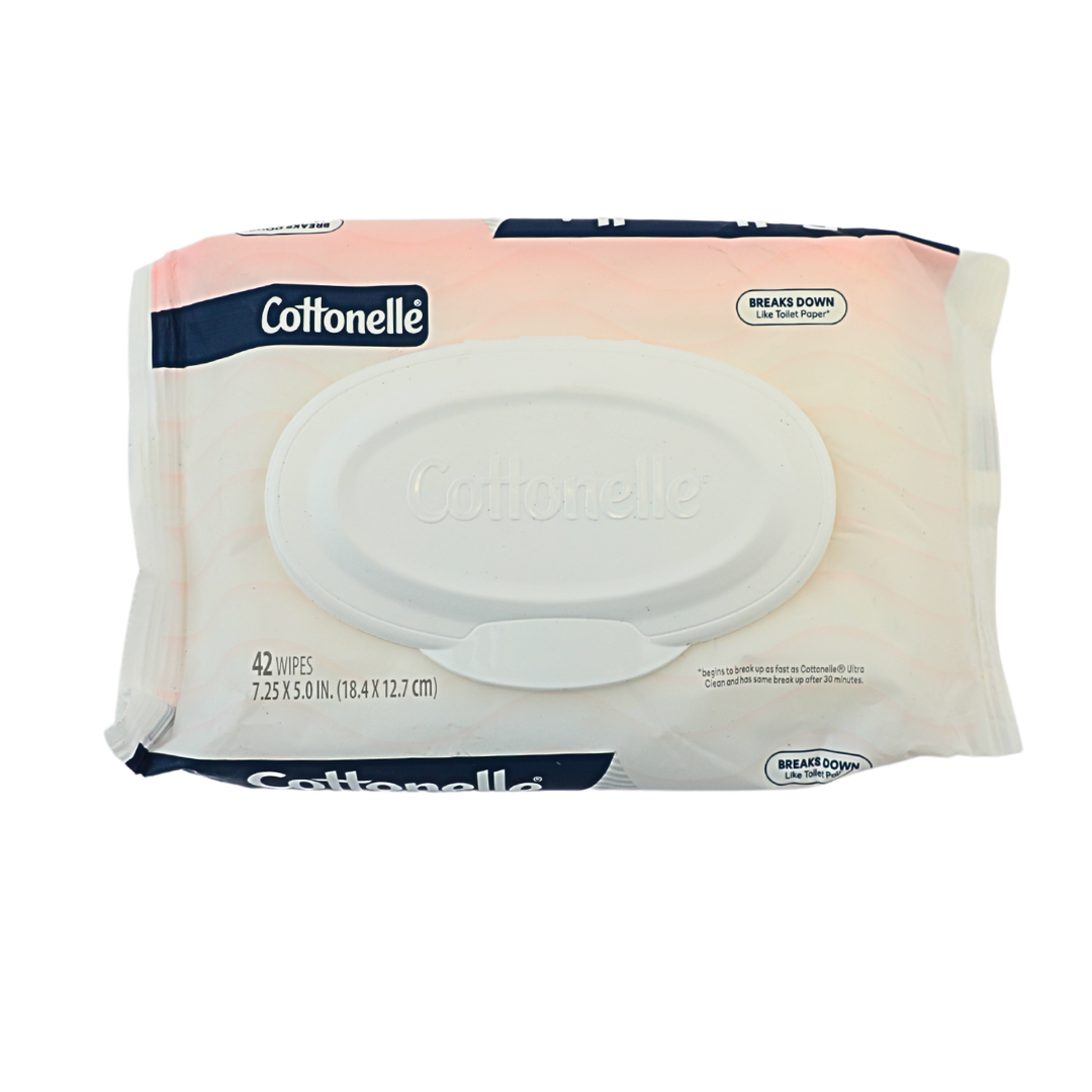 Lingettes humides jetables sans parfum Cottonelle - 1 pack à rabat