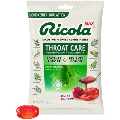 Bonbons contre la toux Ricola Max Throat Care Cerise Suisse