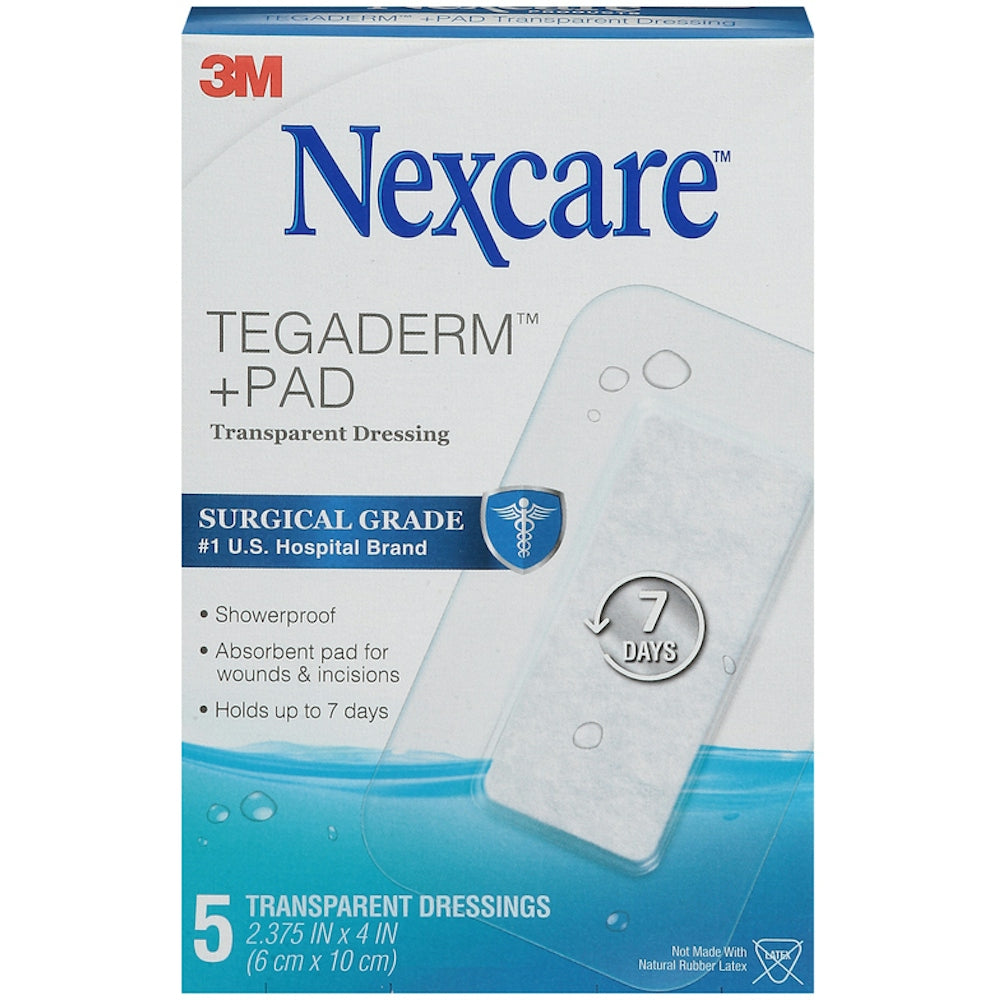 Nexcare Tegaderm + Pad Waterproof Dressing, 5 Count