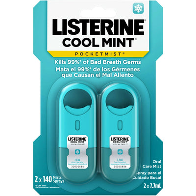 Listerine Pocketmist Cool Mint Breath Spray - 2 Pack