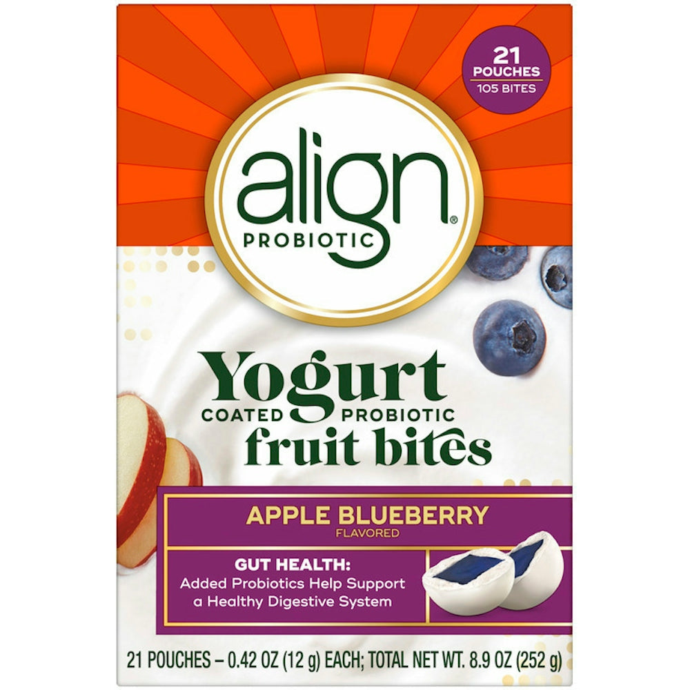 Bocados de Fruta Cubiertos de Yogur Probiótico Align – 21 Bolsitas