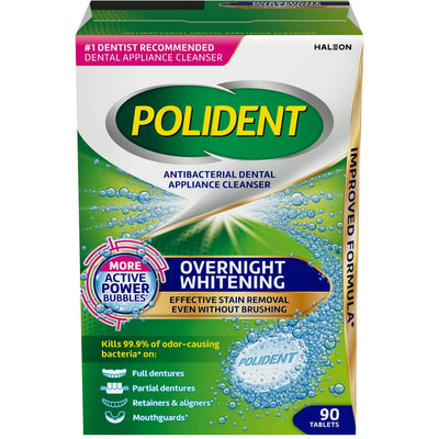Polident Overnight Whitening Dental Appliance Cleanser Tablets
