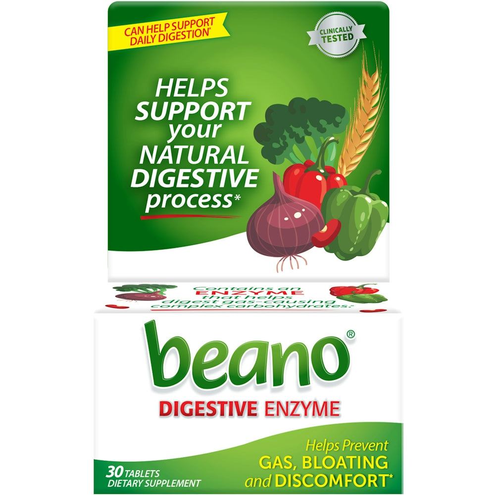 Comprimés Beano Ultra de prévention des gaz – Formule d'enzyme naturelle, 30 unités
