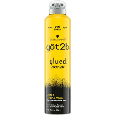Got2b Glued Spray Wax with 2-in-1 Dual Nozzle, 8 Oz