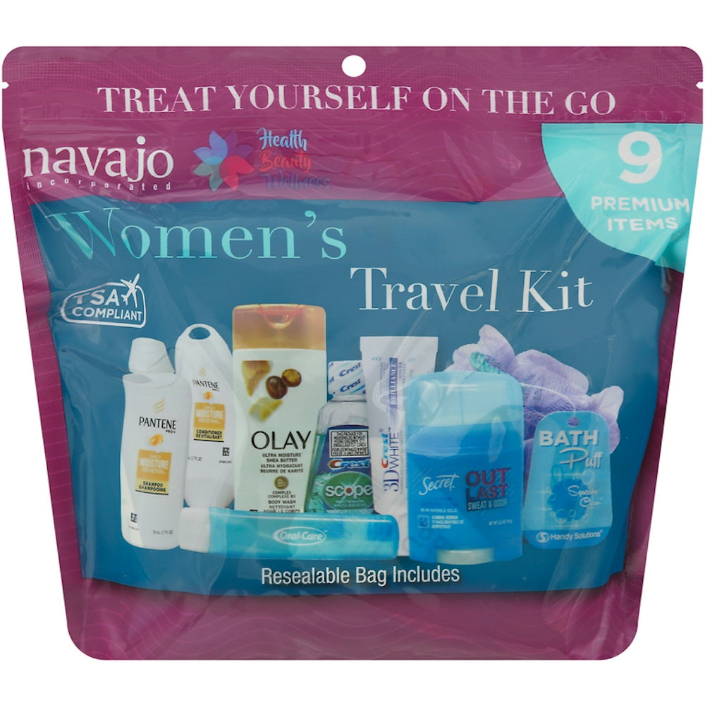 Navajo Handy Solutions Kit de Voyage Réutilisable pour Femmes de 9 Pièces