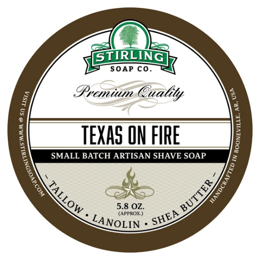 Stirling Soap Co. Texas on Fire Shave Soap Jar - 5.8 oz