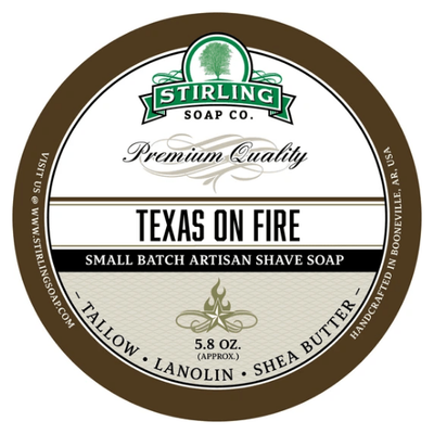 Stirling Soap Co. Texas on Fire Shave Soap Jar - 5.8 oz