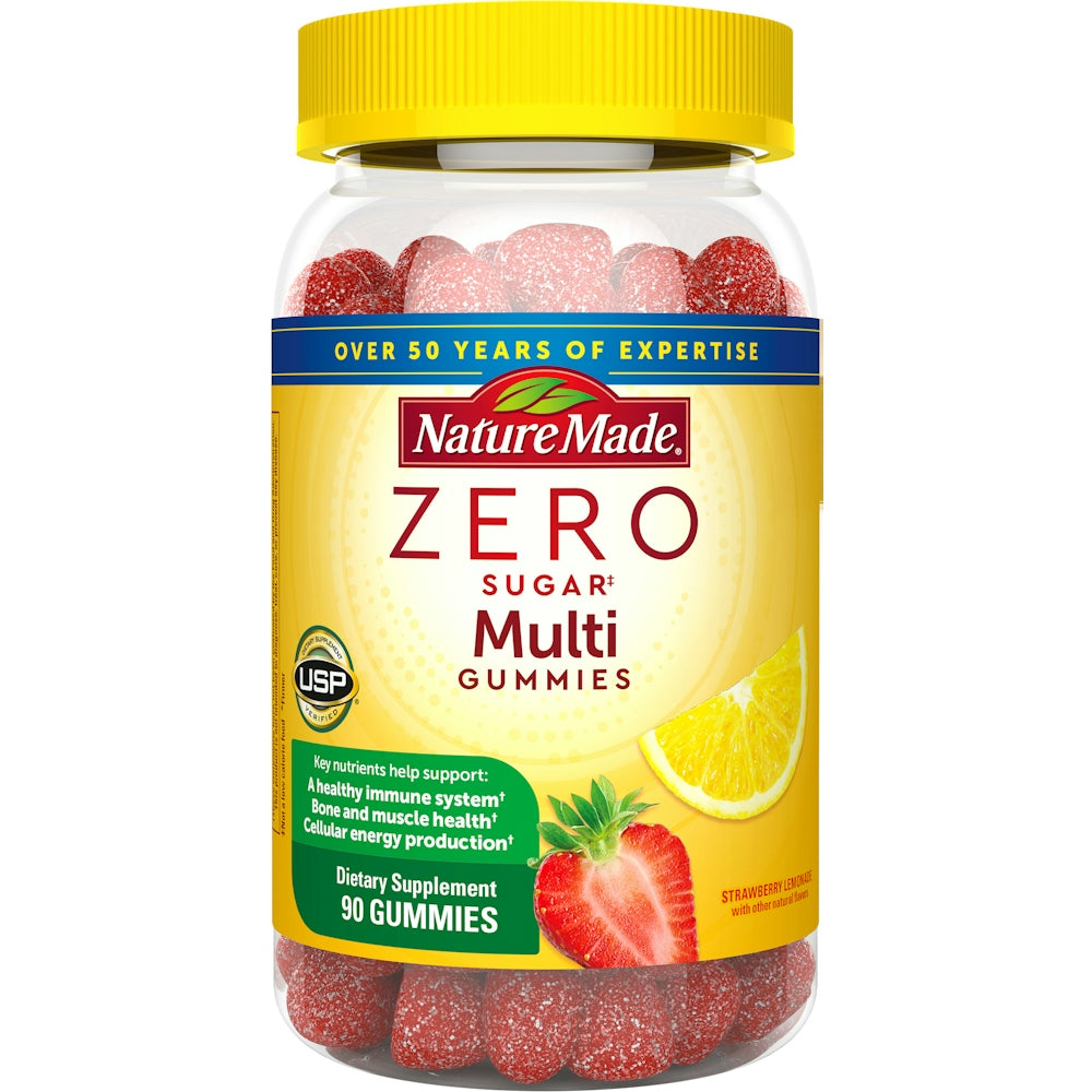 Nature Made Multi Gummies, Zéro Sucre, Citron Fraise