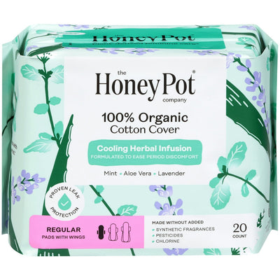 The Honey Pot Company Organic Cotton Cooling Herbal Infusion Pads