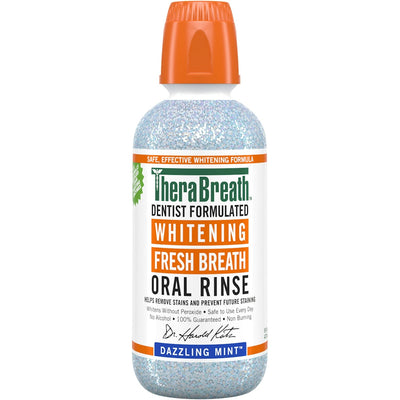 TheraBreath Dazzling Mint Whitening Oral Rinse - 16 Fl Oz