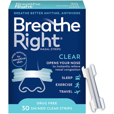 Breathe Right Original Clear Nasal Strips - Petit/Moyen