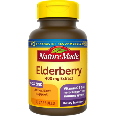 Nature Made Elderberry Extract with Vitamin C and Zinc Capsules