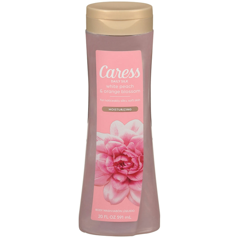 Gel de Ducha Caress Daily Silk, Durazno Blanco y Flor de Naranjo, 20 Fl Oz